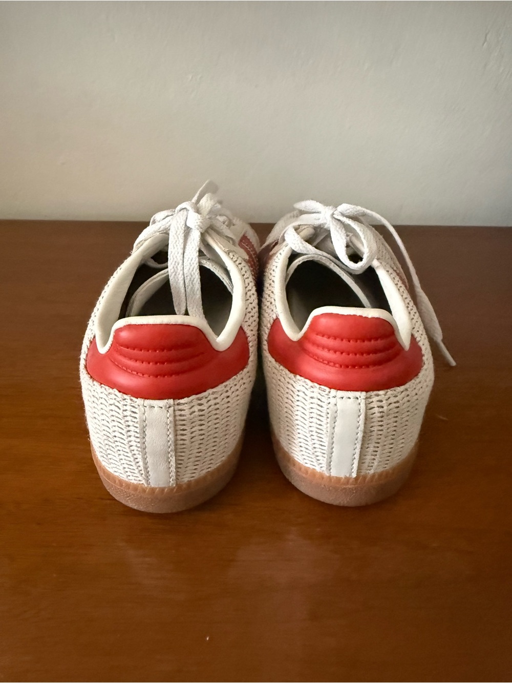 adidas Cream and Red Low-Top Sneakers - Picture 2 of 5